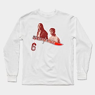 scream VI  (Scream 6) Melissa Barrera (Sam Carpenter) - Jenna Ortega (Tara Carpenter) scary horror movie graphic design by ironpalette Long Sleeve T-Shirt